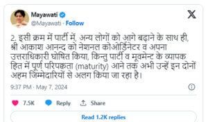 Mayawati Removes Akash Anand as Successor and BSP National Coordinator